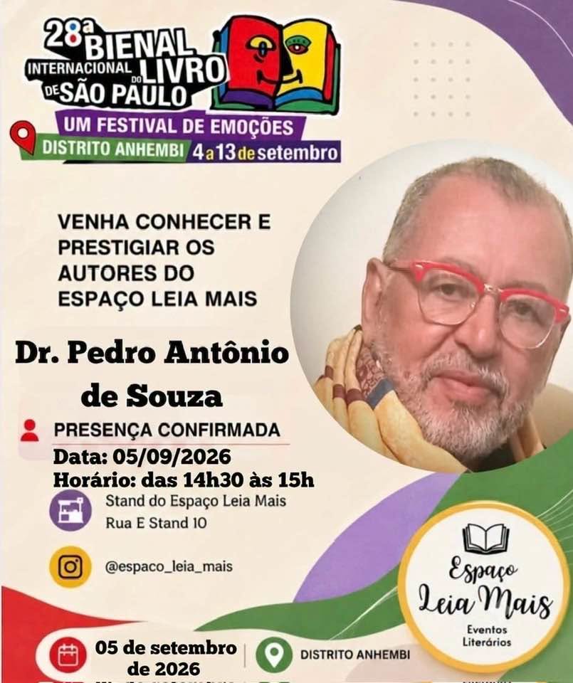 Presença confirmada! Dr Pedro Antônio de Souza.Presidente da Academia MARIA ANTONIETA TATAGIBA Arte- História- Letras.Sitio Histórico de São Pedro do Itabapoana